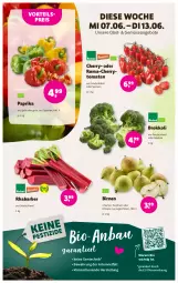 Gazetka promocyjna Denns Biomarkt - Prospekte - Gazetka - ważna od 20.06 do 20.06.2023 - strona 2 - produkty: angebot, angebote, Bau, bio, Birnen, brokkoli, cherrytomaten, eis, ente, obst, paprika, paprika rot, reis, rhabarber, rum, Ti, tomate, tomaten, vorteilspreis