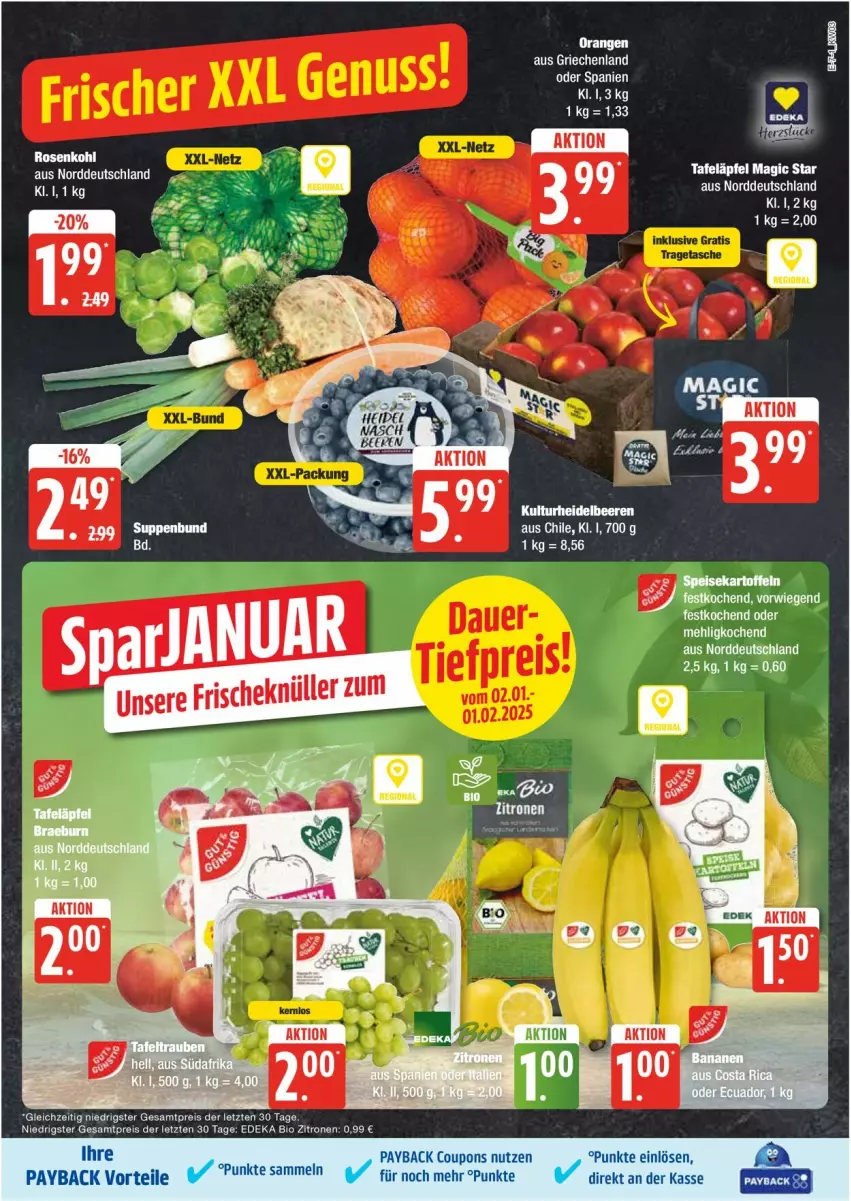 Aktueller Prospekt Edeka - Prospekte - von 13.01 bis 18.01.2025 - strona 7 - produkty: bio, deka, edeka bio, eis, mehl, orange, orangen, reis, zitrone, zitronen, ZTE