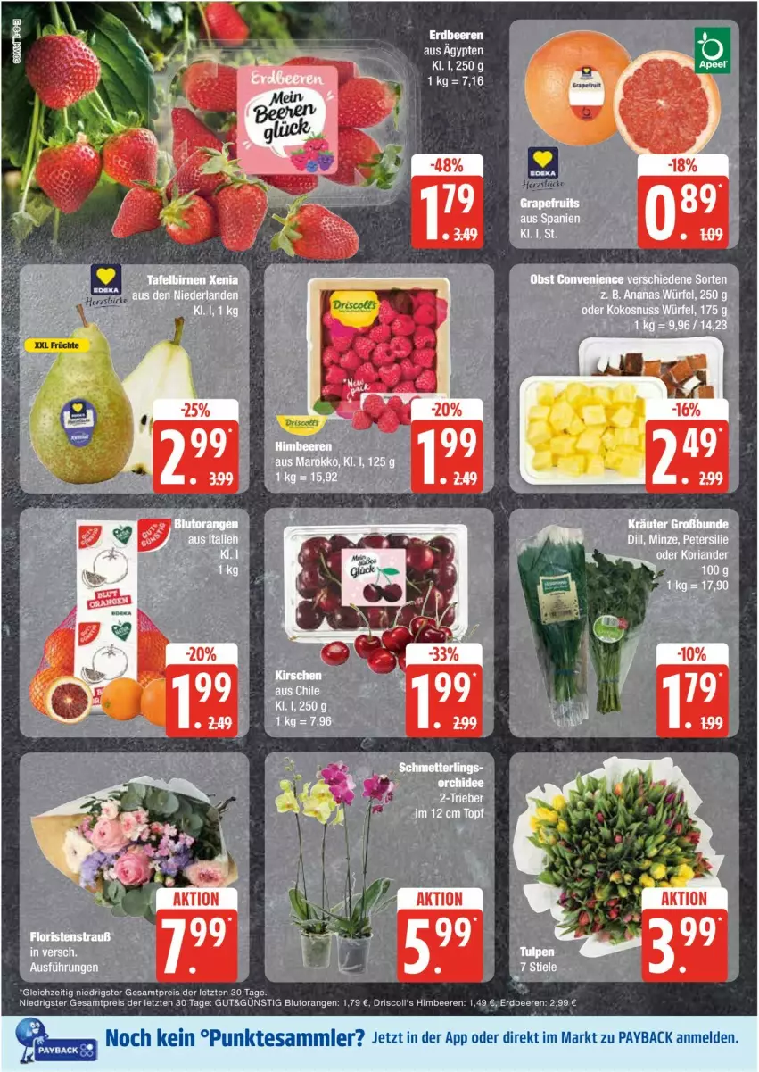 Aktueller Prospekt Edeka - Prospekte - von 13.01 bis 18.01.2025 - strona 8 - produkty: beere, beeren, Blutorange, driscoll's, eis, erdbeere, erdbeeren, grapefruit, himbeer, himbeere, himbeeren, Koriander, leine, orange, orangen, payback, reis, Ria, tee, tesa, Ti, topf, ZTE