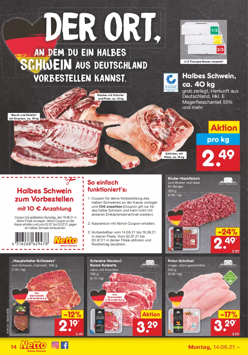 Aktueller Prospekt Netto Marken-Discount - Filial Angebote - von 14.06 bis 19.06.2021 - strona 14