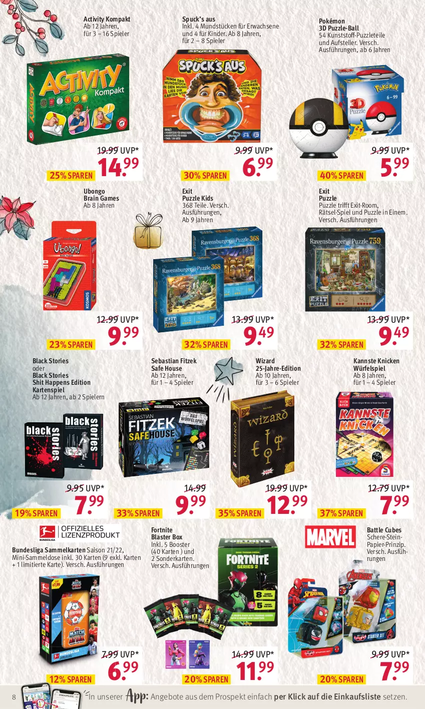 Aktueller Prospekt Rossmann - Prospekte - von 13.12 bis 24.12.2021 - strona 8 - produkty: angebot, angebote, asti, ball, elle, Kartenspiel, Kinder, lack, papier, Puzzle, Schere, Spiele, teller, Ti, würfel