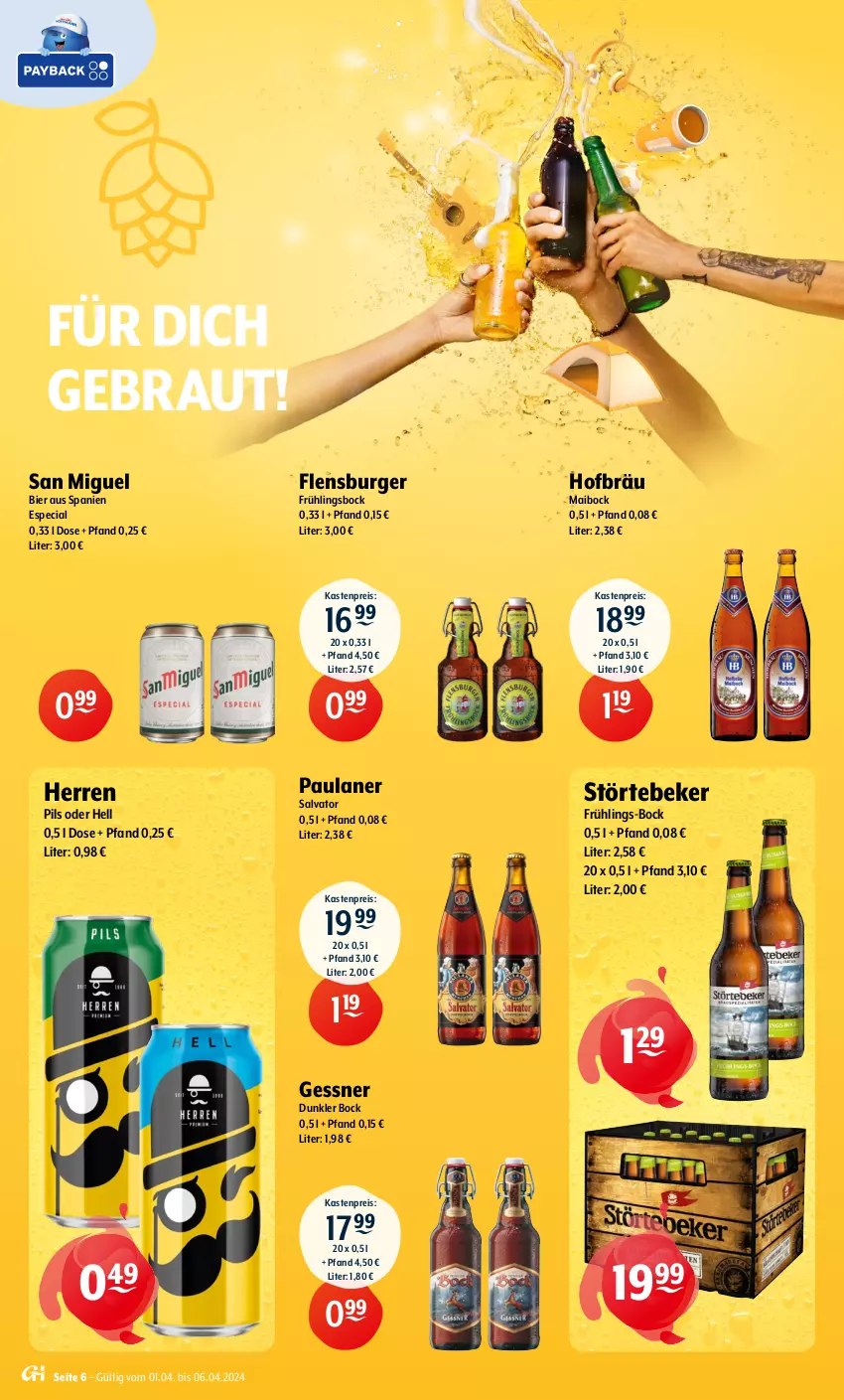 Aktueller Prospekt Getraenke Hoffmann - Prospekte - von 02.04 bis 06.04.2024 - strona 6 - produkty: bier, burger, eis, flensburger, Gessner, Paula, paulaner, pils, reis, störtebeker, Ti