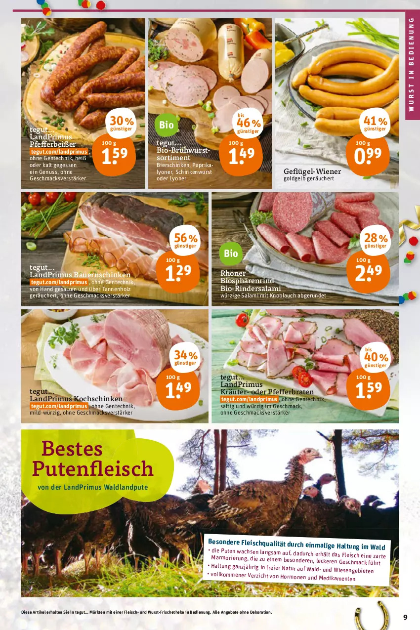 Aktueller Prospekt Tegut - Angebote der Woche - von 27.12 bis 31.12.2021 - strona 11 - produkty: angebot, angebote, auer, Bau, Bauer, Bauernschinken, bier, bierschinken, bio, braten, Brühwurst, dekoration, eier, eis, ente, fleisch, Geflügel, Holz, knoblauch, kochschinken, kräuter, landprimus, lyoner, mac, mit knoblauch, nuss, paprika, pfeffer, Pfefferbeißer, pute, Putenfleisch, rind, rinder, Rindersalami, saft, salami, salz, schinken, schinkenwurst, Ti, wiener, wurst, Yo