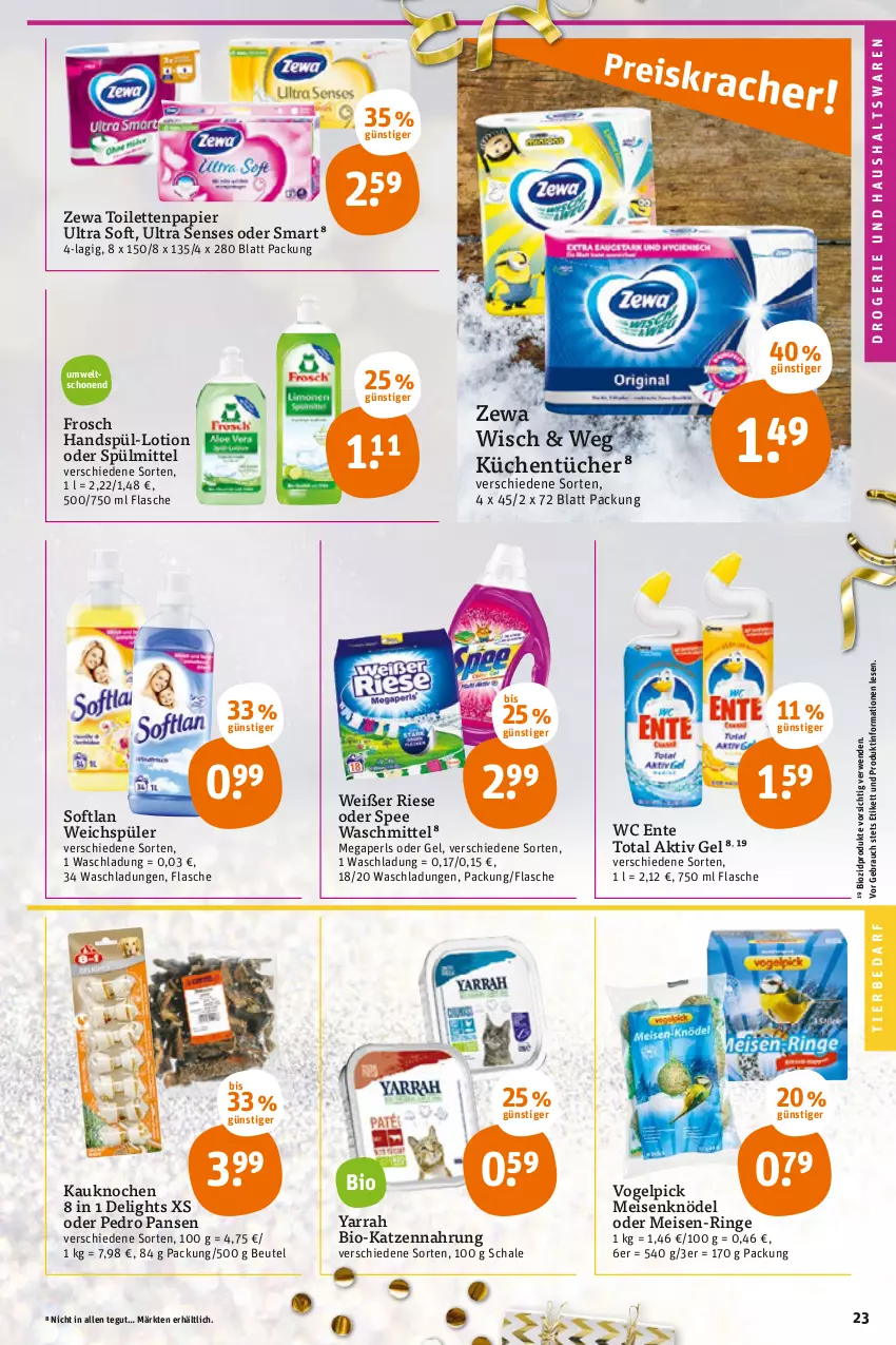 Aktueller Prospekt Tegut - Angebote der Woche - von 27.12 bis 31.12.2021 - strona 25 - produkty: aktiv gel, beutel, bio, biozidprodukte, eis, ente, flasche, Frosch, katzennahrung, Knödel, küche, Küchen, küchentücher, Lotion, megaperls, Meisenknödel, papier, Rauch, ring, rwe, Schal, Schale, Softlan, spee, spülmittel, Ti, tierbedarf, toilettenpapier, tücher, waschmittel, wc ente, weichspüler, zewa