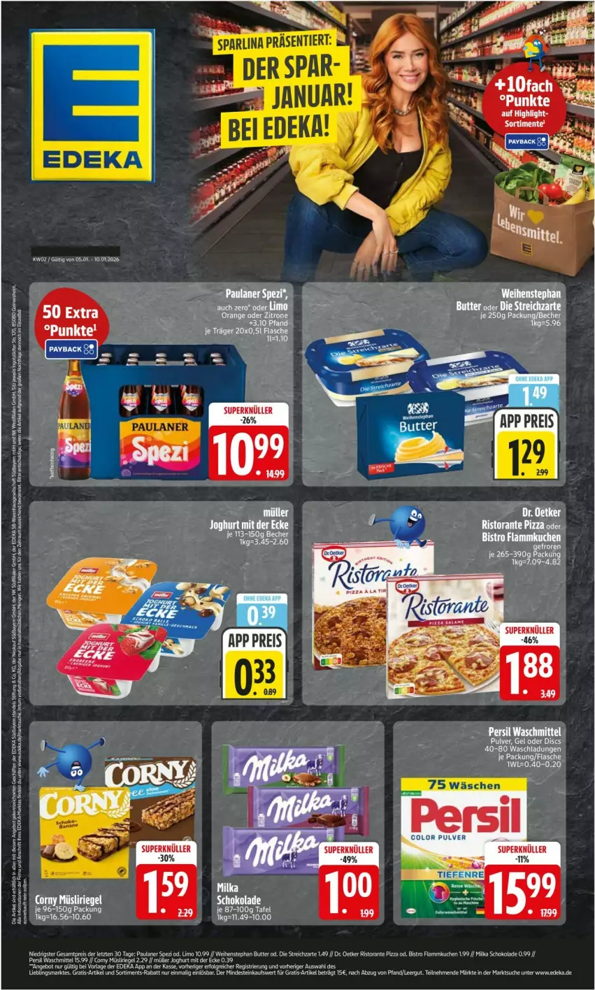 Aktueller Prospekt Edeka - Prospekte - von 05.01 bis 10.01.2026 - strona 1 - produkty: Becher, deka, eier, limo, Paula, paulaner, persil, persil waschmittel, pizza, ristorante, ristorante pizza, Spezi, tee, Ti, waschmittel, ZTE