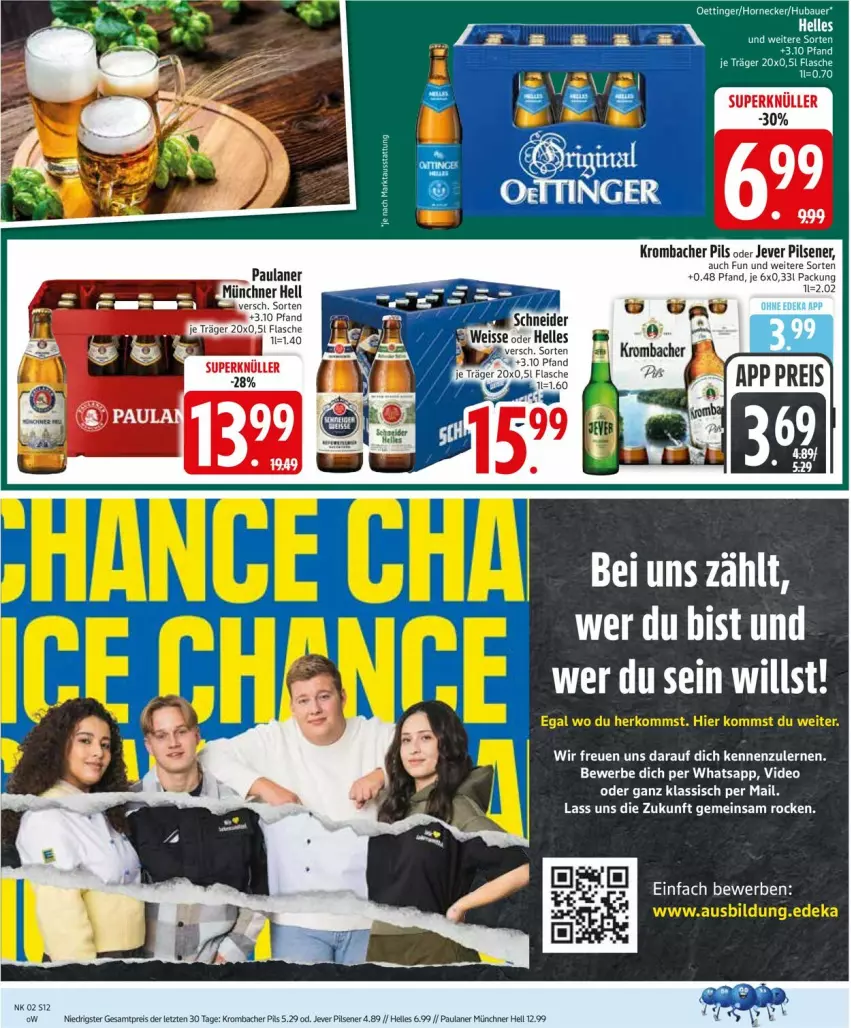 Aktueller Prospekt Edeka - Prospekte - von 05.01 bis 10.01.2026 - strona 14 - produkty: elle, ente, flasche, jever, jever pilsener, krombache, krombacher, krombacher pils, Paula, paulaner, pils, pilsener