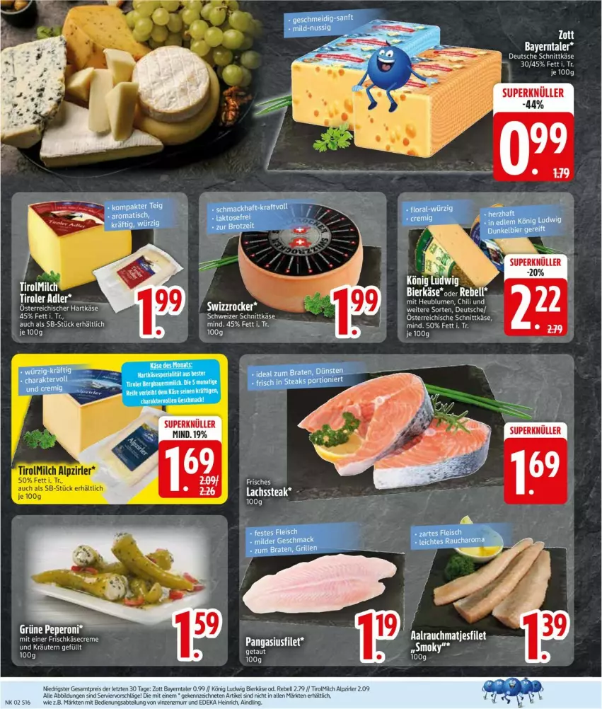Aktueller Prospekt Edeka - Prospekte - von 05.01 bis 10.01.2026 - strona 18 - produkty: Abtei, bier, blume, blumen, chili, deka, filet, hartkäse, Heu, Käse, lachs, matjes, Matjesfilet, milch, Pangasius, Rauch, rebell, ring, schnittkäse, steak, tee, Ti