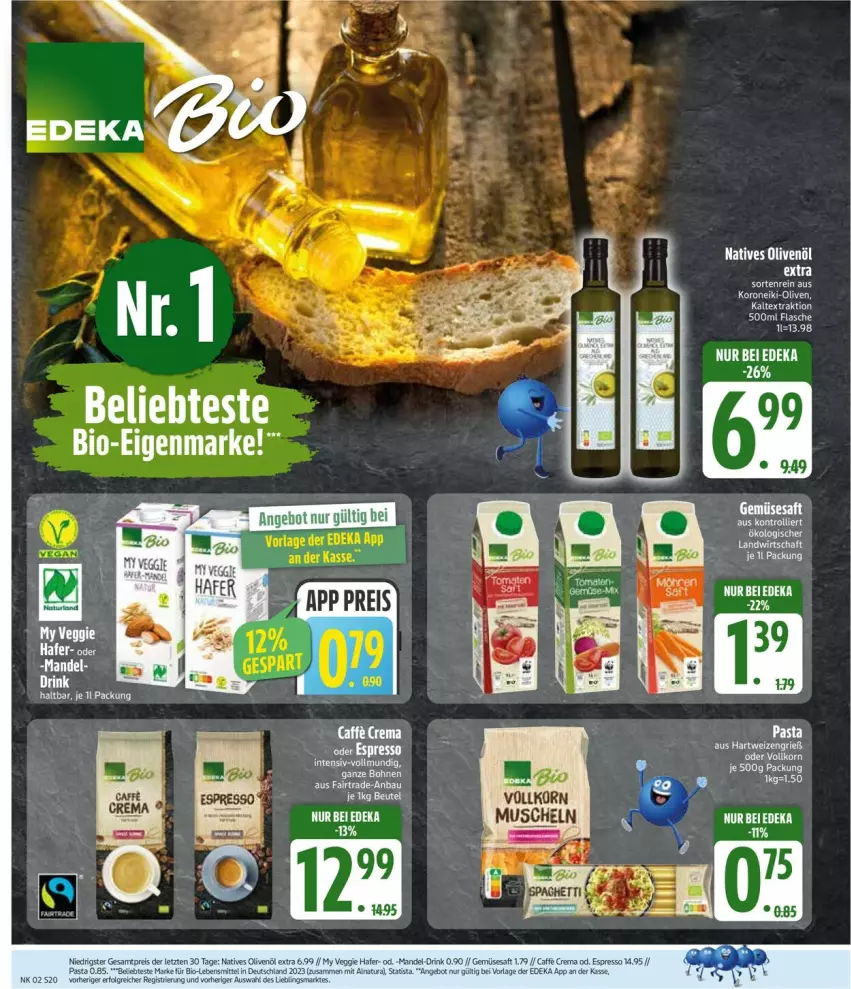Aktueller Prospekt Edeka - Prospekte - von 05.01 bis 10.01.2026 - strona 22 - produkty: angebot, Bau, beutel, bio, eis, flasche, hartweizen, natives olivenöl, olive, oliven, olivenöl, olivenöl extra, reis, saft, Ti, veggie
