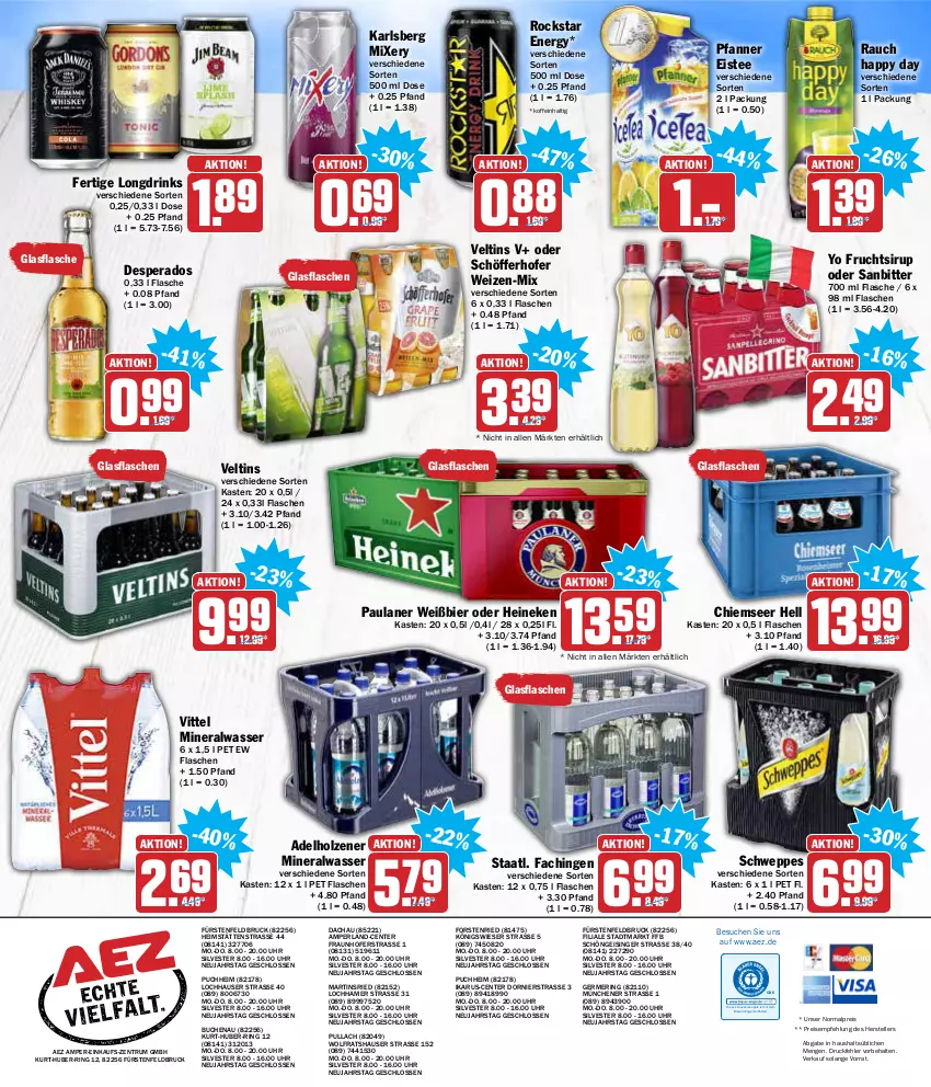 Aktueller Prospekt Aez - Prospekte - von 27.12 bis 31.12.2021 - strona 20 - produkty: adelholzener, AEZ, Alwa, bier, buch, desperados, drink, drinks, drucker, eis, eistee, elle, Engel, ente, fisch, flasche, frucht, Germ, glasflasche, gsw, Happy Day, heineken, Holz, karlsberg, karlsberg mixery, kerze, mineralwasser, Mixer, mixery, Paula, paulaner, perla, pfanne, Pfanner, Rauch, reis, ring, Rockstar, rum, schöfferhofer, schweppes, sirup, Staatl. Fachingen, tee, teller, Ti, uhr, veltins, vittel, wasser, Yo