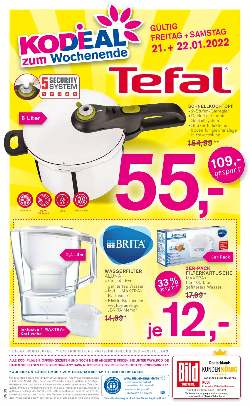 Aktueller Prospekt Kodi - Prospekte - von 15.01 bis 20.01.2022 - strona 12 - produkty: angebot, angebote, auer, auto, brita, decke, Deckel, drucker, eis, Elan, elle, Engel, kerze, Kochtopf, Maxtra, papier, reis, Schnellkochtopf, teller, Ti, topf, wasser, wasserfilter