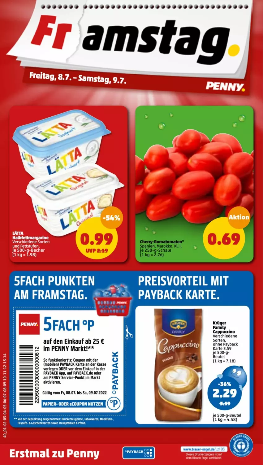 Aktueller Prospekt Penny - Prospekte - von 04.07 bis 09.07.2022 - strona 40 - produkty: beutel, Cap, cappuccino, cin, coupon, drucker, eis, kerze, payback, preisvorteil, reis, tee, Ti