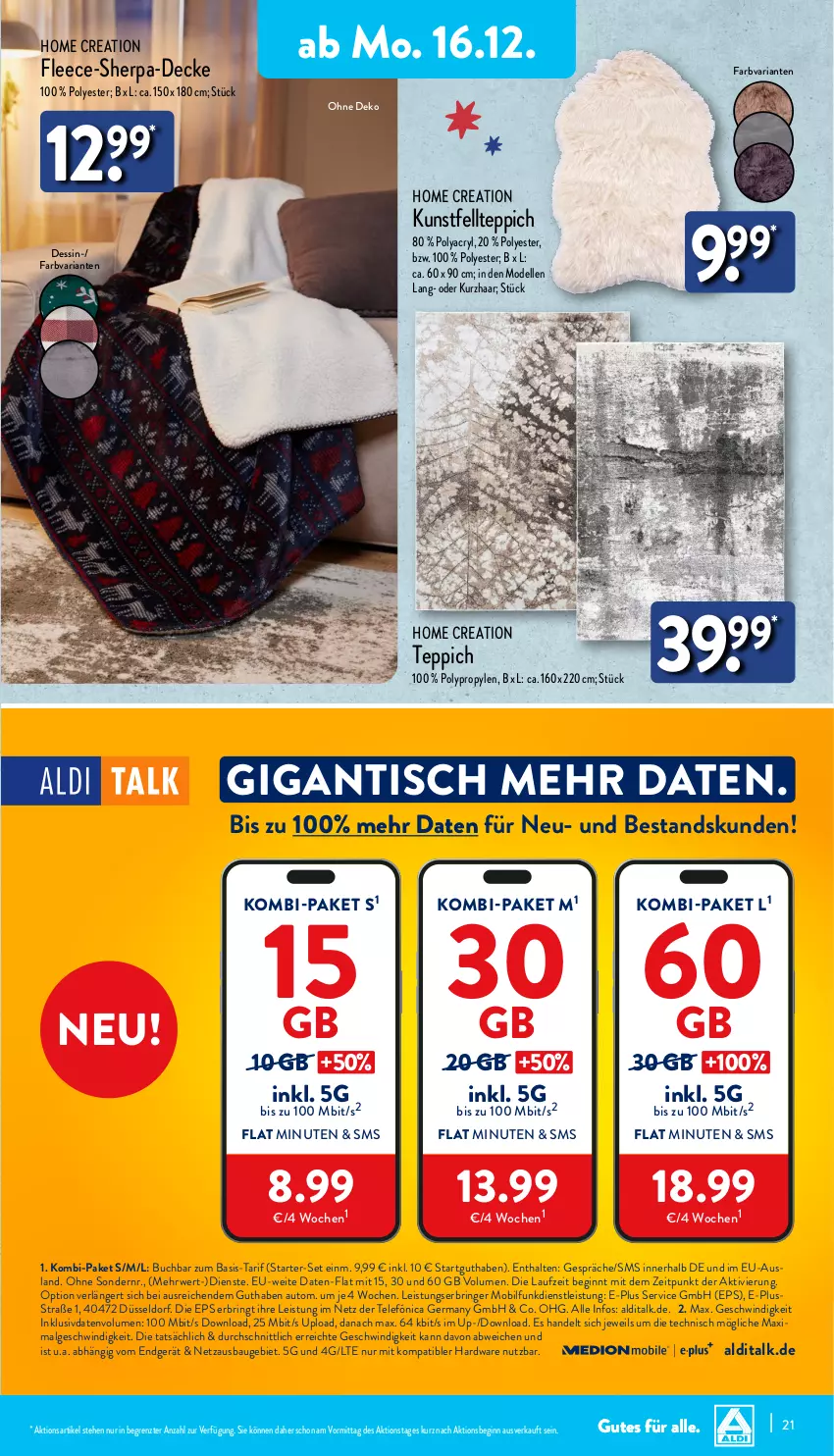 Aktueller Prospekt Aldi Nord - Von Montag - von 16.12 bis 21.12.2024 - strona 21 - produkty: aldi, auto, Bau, buch, decke, dell, eis, elle, Germ, gin, hardware, LG, Mode, Ria, ring, rwe, teppich, Ti, tisch, usb, ZTE