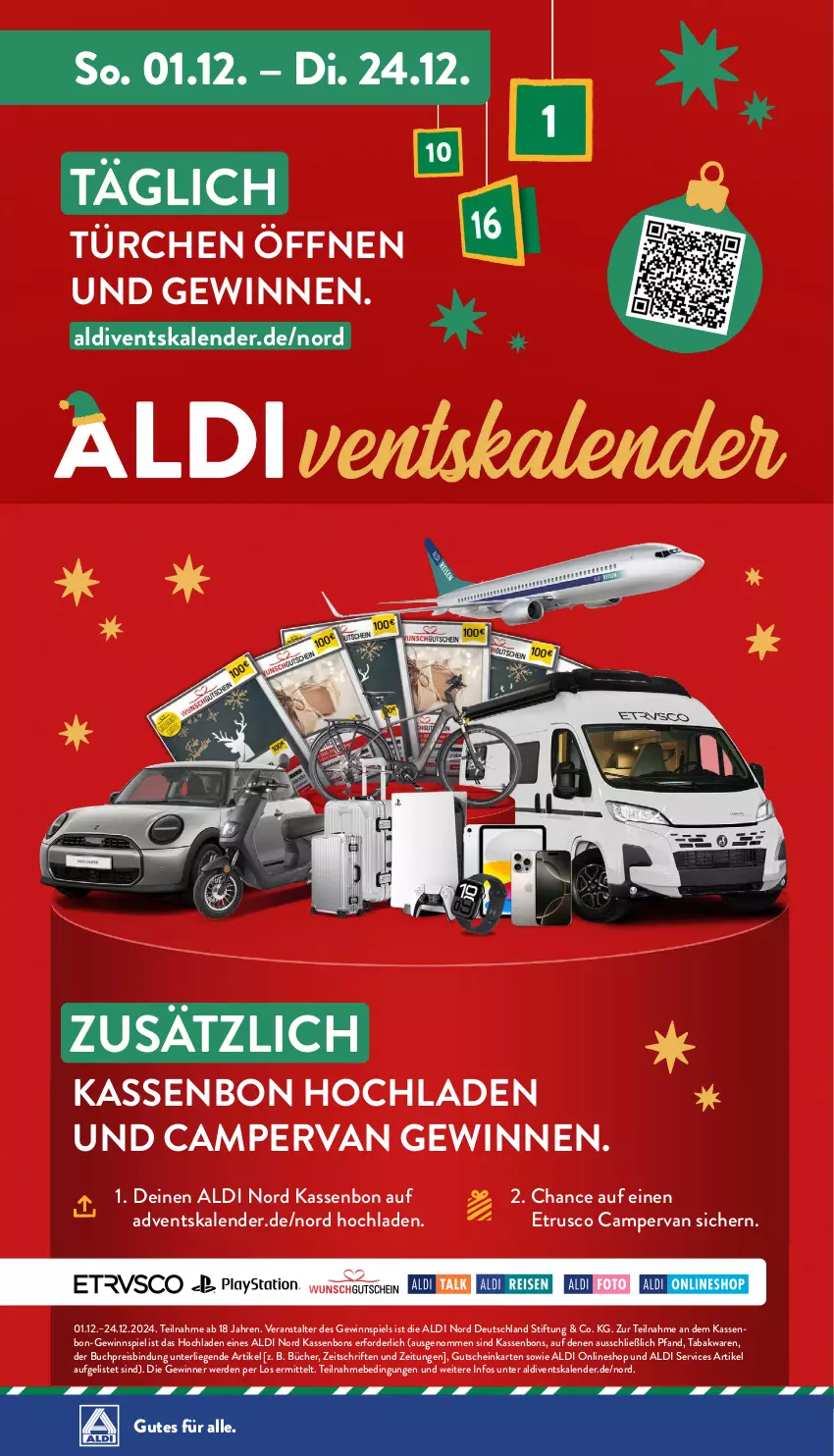 Aktueller Prospekt Aldi Nord - Von Montag - von 16.12 bis 21.12.2024 - strona 45 - produkty: Adventskalender, aldi, buch, eis, erde, gewinnspiel, gutschein, HP, Liege, reis, Ti