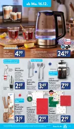 Gazetka promocyjna Aldi Nord - Von Montag - Gazetka - ważna od 21.12 do 21.12.2024 - strona 15 - produkty: ACC, aldi, ambia, besteck, Cap, cappuccino, chia, cin, Crofton, decke, dell, edelstahl, eis, elle, flasche, Germ, Gläser, henkel, hochglanz, kaffee, kaffeebereiter, Kocher, latte, latte macchiato, Läufer, mac, macchiato, mitteldecke, Mode, ndk, papier, Raumduft, reis, Ria, ring, rwe, salat, Schal, Schale, sekt, Serviette, servietten, spülmaschinen, tee, teekanne, Thermogläser, Ti, tisch, tischdecke, tischläufer, topf, Topfen, torte, wasser, wasserkocher, wein