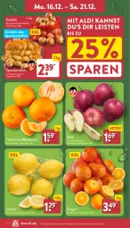 Gazetka promocyjna Aldi Nord - Von Montag - Gazetka - ważna od 21.12 do 21.12.2024 - strona 2 - produkty: aldi, clementinen, eis, kartoffel, kartoffeln, mandarine, mandarinen, orange, orangen, reis, sac, speisekartoffeln, Ti, zitrone, zitronen, ZTE, zwiebel, zwiebeln