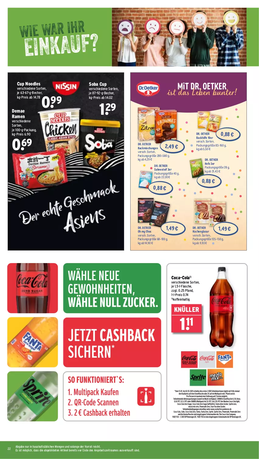 Aktueller Prospekt Wasgau - von 03.02 bis 08.02.2025 - strona 22 - produkty: angebot, backmischung, Backmischungen, Becher, coca-cola, cola, Dr. Oetker, eis, flasche, Hefe, kuchen, reis, sahne, sahnesteif, Ti