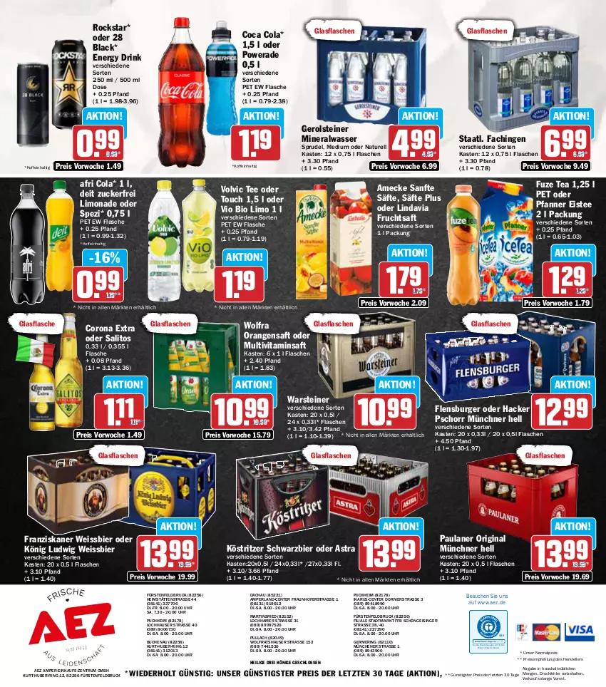 Aktueller Prospekt Aez - Prospekte - von 07.01 bis 11.01.2025 - strona 20 - produkty: AEZ, Afri Cola, Alwa, amecke, Astra, bier, bio, bio limo, buch, burger, cola, corona, corona extra, deit, drink, drucker, eis, eistee, elle, energy drink, Engel, ente, fisch, flasche, flensburger, franziskaner, frucht, fruchtsaft, fuze tea, Germ, gerolsteine, gerolsteiner, gin, glasflasche, hacker pschorr, kerze, köstritzer, lack, limo, limonade, mineralwasser, Multivitaminsaft, natur, orange, orangen, orangensaft, Paula, paulaner, perla, pfanne, Pfanner, reis, rel, ring, Rockstar, rum, saft, säfte, Spezi, Sprudel, Staatl. Fachingen, steiner, tee, teller, Ti, uhr, vio bio limo, vita, volvic, warsteiner, wasser, weissbier, ZTE, zucker