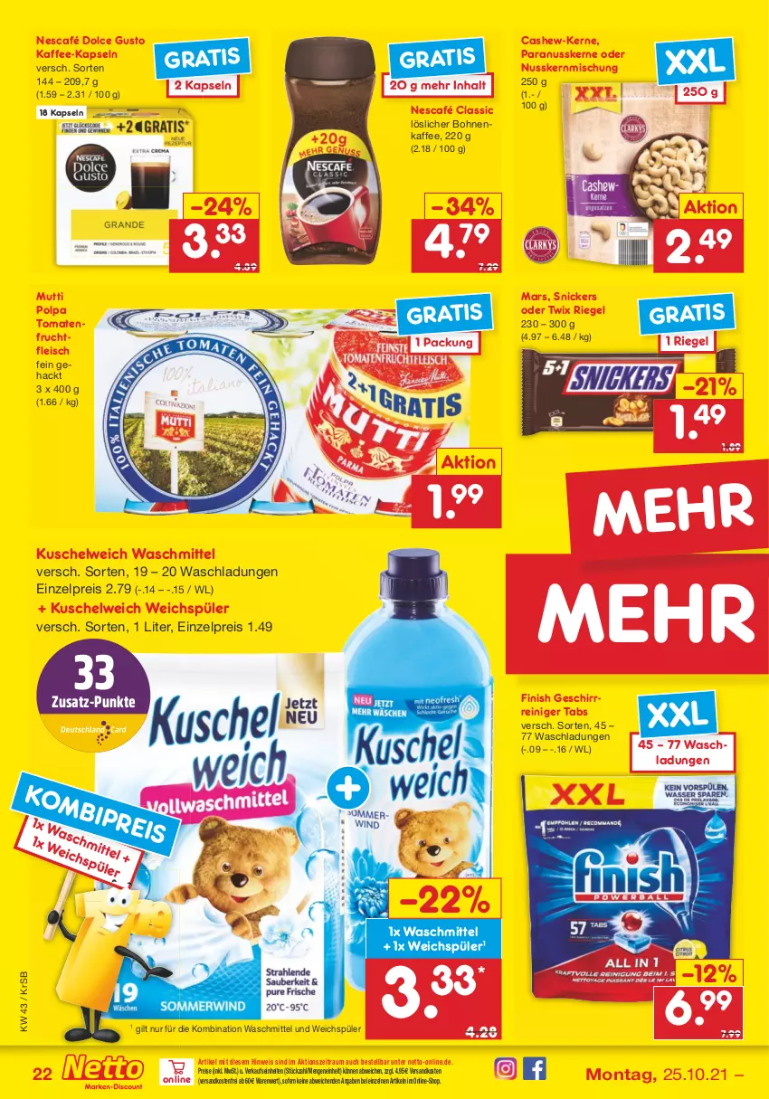 Aktueller Prospekt Netto Marken-Discount - Filial Angebote - von 25.10 bis 30.10.2021 - strona 22