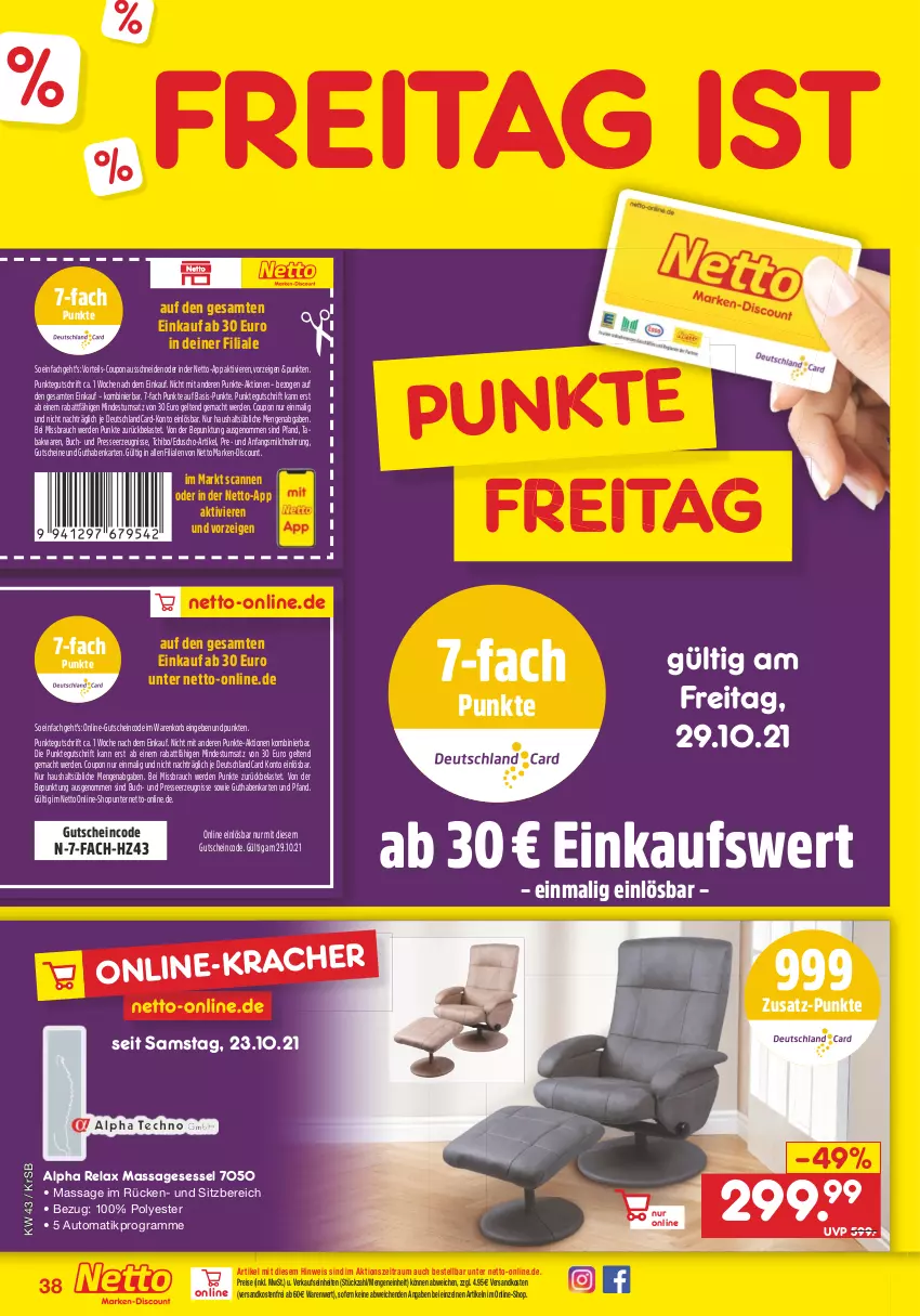 Aktueller Prospekt Netto Marken-Discount - Filial Angebote - von 25.10 bis 30.10.2021 - strona 38