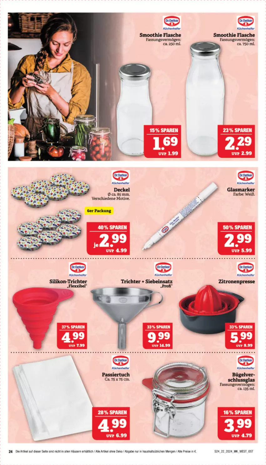 Aktueller Prospekt Marktkauf - Prospekt - von 26.05 bis 01.06.2024 - strona 24 - produkty: decke, Deckel, eis, flasche, küche, Küchen, reis, smoothie, Ti