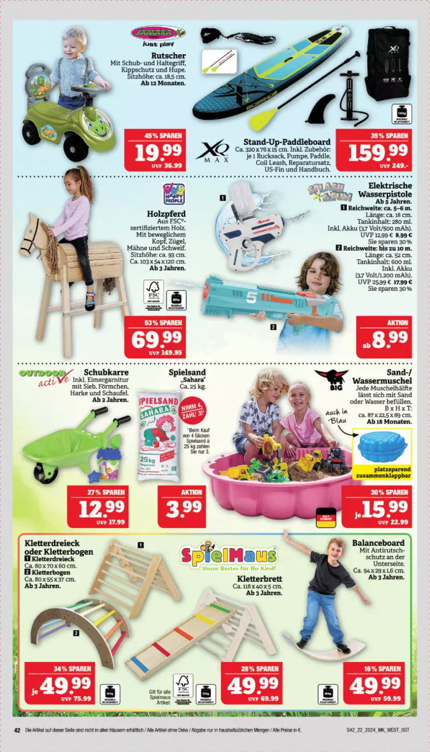 Aktueller Prospekt Marktkauf - Prospekt - von 26.05 bis 01.06.2024 - strona 42 - produkty: akku, buch, eimer, gin, Holz, Maus, rucksack, sac, Sitzhöhe, spielsand, tee, Ti, wasser, wasserpistole