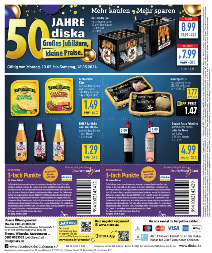 Aktueller Prospekt Diska - von 13.05 bis 18.05.2024 - strona 12 - produkty: angebot, angebote, Astra, bier, buch, coupon, deka, doppio passo, eis, ente, erde, gutschein, hasseröder, leerdammer, mövenpick, mövenpick eis, nuss, passo, primitivo, reis, rel, ring, sac, Schal, spee, tee, Ti, uhr, ZTE