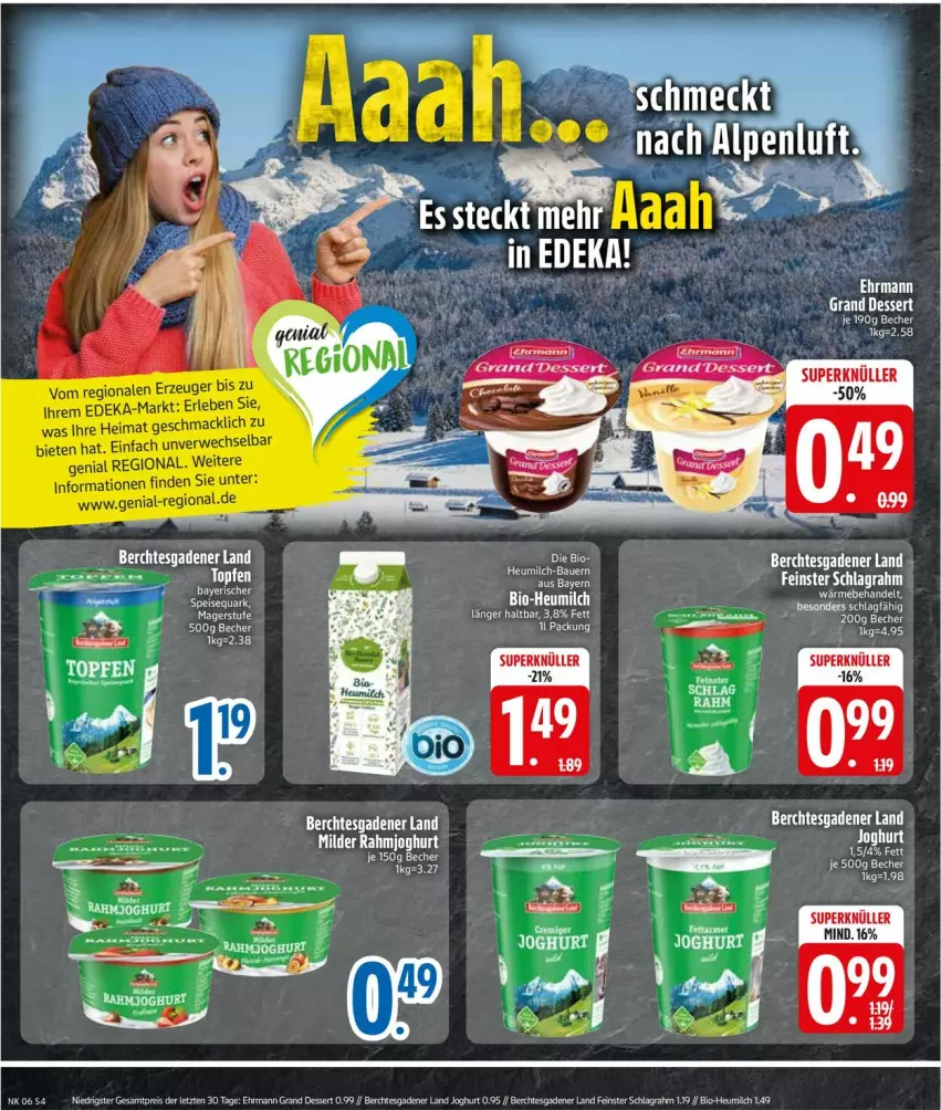 Aktueller Prospekt Edeka - Prospekte - von 03.02 bis 08.02.2025 - strona 6 - produkty: Becher, bio, Brei, dessert, ehrmann, Ehrmann Grand Dessert, eis, Heu, heumilch, joghur, joghurt, milch, rahmjoghurt, reis, schlagrahm, tee, ZTE