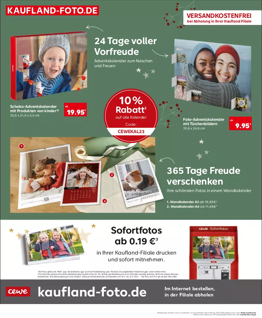 Aktueller Prospekt Kaufland - Prospekt - von 16.11 bis 22.11.2023 - strona 30 - produkty: Adventskalender, angebot, angebote, cewe, eis, elle, gutschein, Kinder, ndk, reis, schoko, Ti, versandkostenfrei, Wandkalender, weka