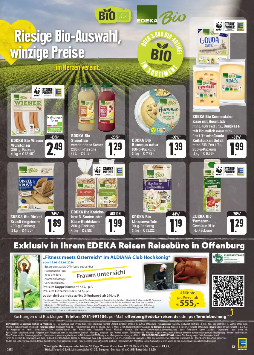 Aktueller Prospekt Edeka - Angebote der Woche - von 25.09 bis 30.09.2023 - strona 17 - produkty: Abtei, aldi, angebot, angebote, Astra, auer, Bergkäse, bio, brot, buch, deka, deutschlandcard, edeka bio, eis, emmentaler, flasche, fleisch, gouda, Heu, heumilch, hummus, Käse, knäckebrot, Kürbis, linsen, milch, natur, nuss, reis, smoothie, südwest, telefon, Ti, tomate, tomaten, waffeln, wiener, wiener würstchen, wurst, würstchen, Yo, ZTE