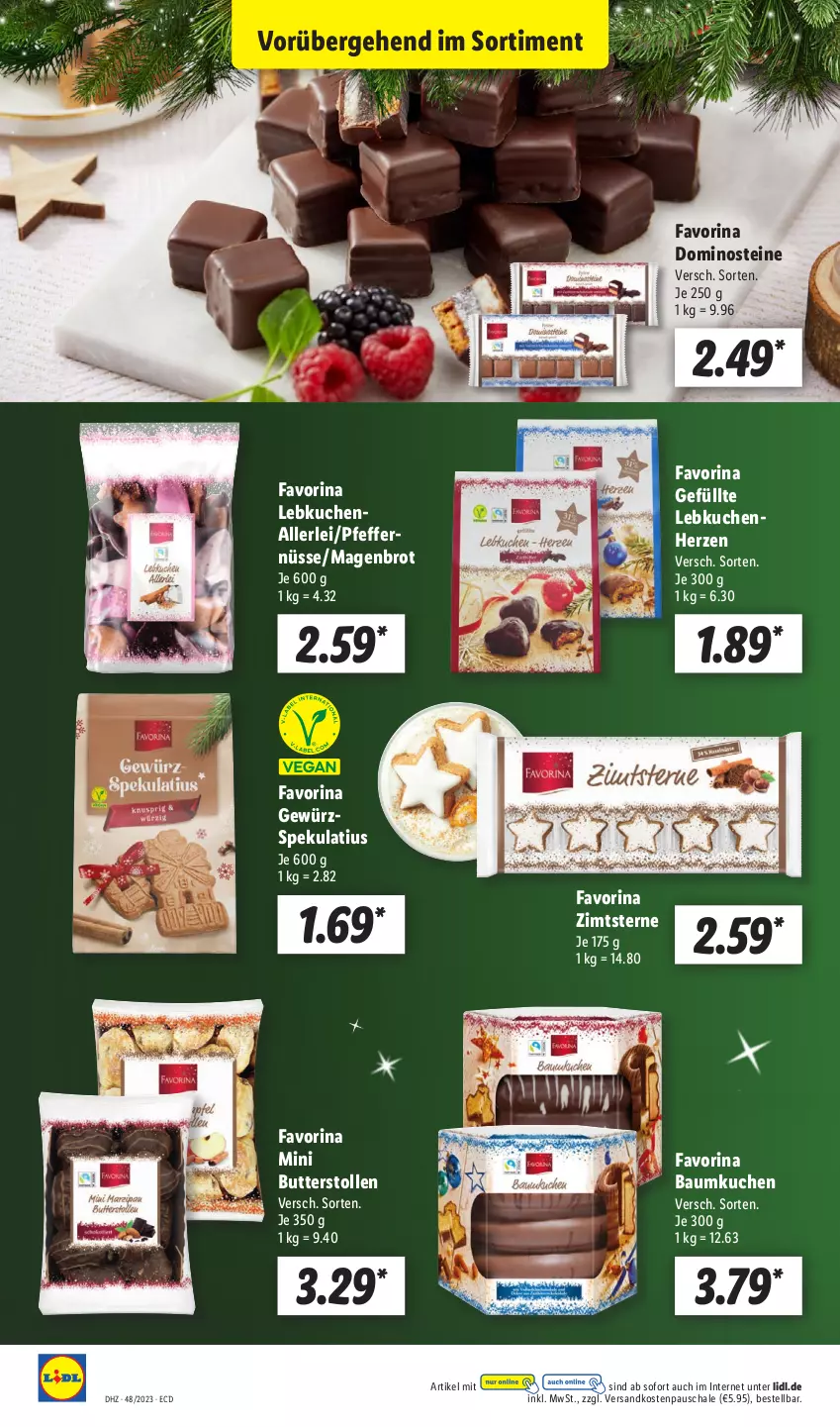 Aktueller Prospekt Lidl - Aktionsprospekt - von 27.11 bis 02.12.2023 - strona 20 - produkty: Bau, brot, butter, Dominosteine, gewürz, kuchen, Lebkuchen, ndk, pfeffer, Schal, Schale, Stollen, Ti