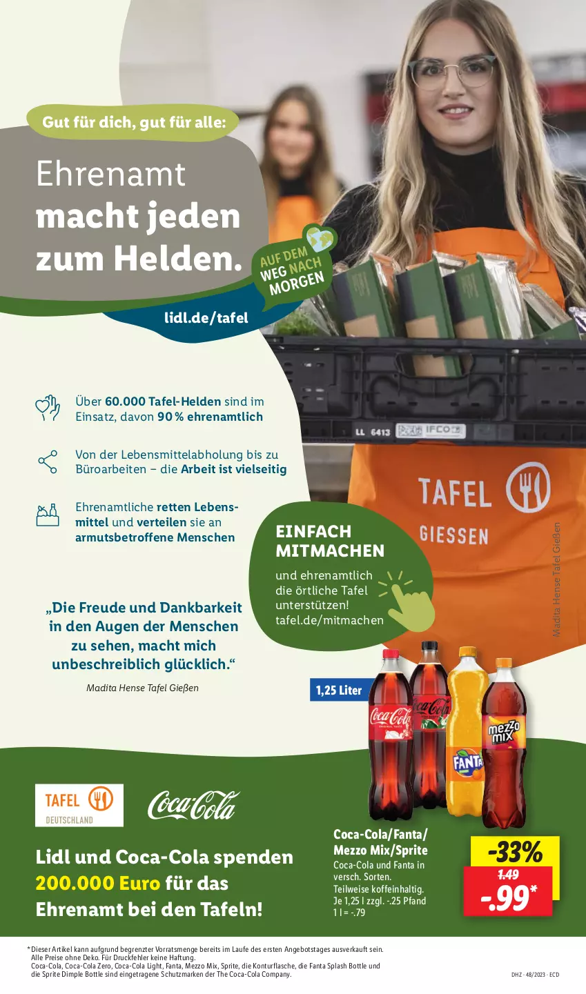 Aktueller Prospekt Lidl - Aktionsprospekt - von 27.11 bis 02.12.2023 - strona 61 - produkty: angebot, coca-cola, cola, eis, fanta, flasche, lebensmittel, mac, Mezzo Mix, reis, sprite, Ti, ZTE