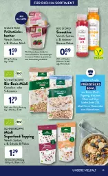 Gazetka promocyjna AldiSud - ALDI Sortiment - Gazetka - ważna od 31.01 do 31.01.2022 - strona 19 - produkty: ananas, banane, basis müsli, Becher, bier, bio, blume, blumen, cerealien, eis, elle, erdnuss, flakes, flasche, kokos, korn, LG, Löffel, müsli, nuss, obst, quinoa, reis, riegel, schoko, Skyr, smoothie, snack, snack time, snacks, sonnenblume, sonnenblumen, Sonnenblumenkerne, sonnenblumenkernen, Ti, vita