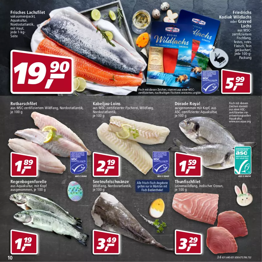 Aktueller Prospekt Real - von 11.04 bis 16.04.2022 - strona 10 - produkty: angebot, angebote, aqua, Dorade, dorade royal, eis, elle, filet, fisch, fische, Fischer, fleisch, forelle, Graved Lachs, lachs, lachsfilet, leine, rel, Rotbarsch, rotbarschfilet, Schere, thunfisch, Ti, Wild, wildlachs