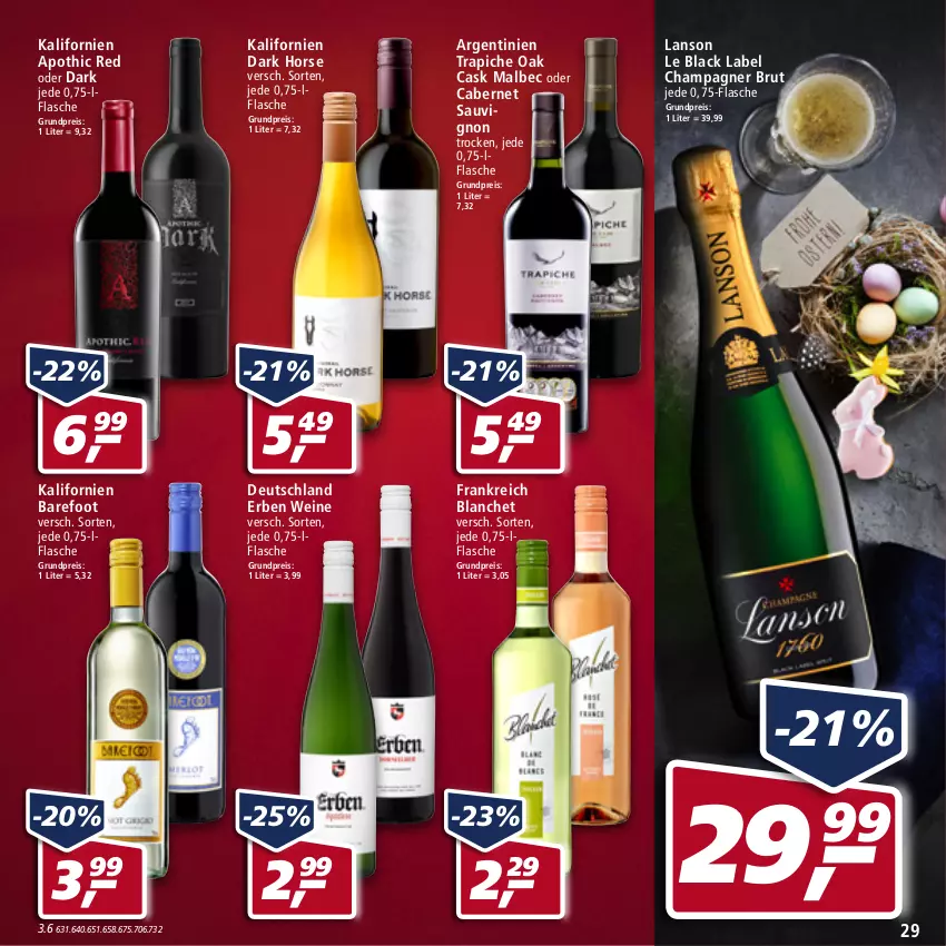 Aktueller Prospekt Real - von 11.04 bis 16.04.2022 - strona 29 - produkty: black label, brut, cabernet, cabernet sauvignon, champagne, champagner, eis, flasche, lack, reis, sauvignon, Ti, wein, weine