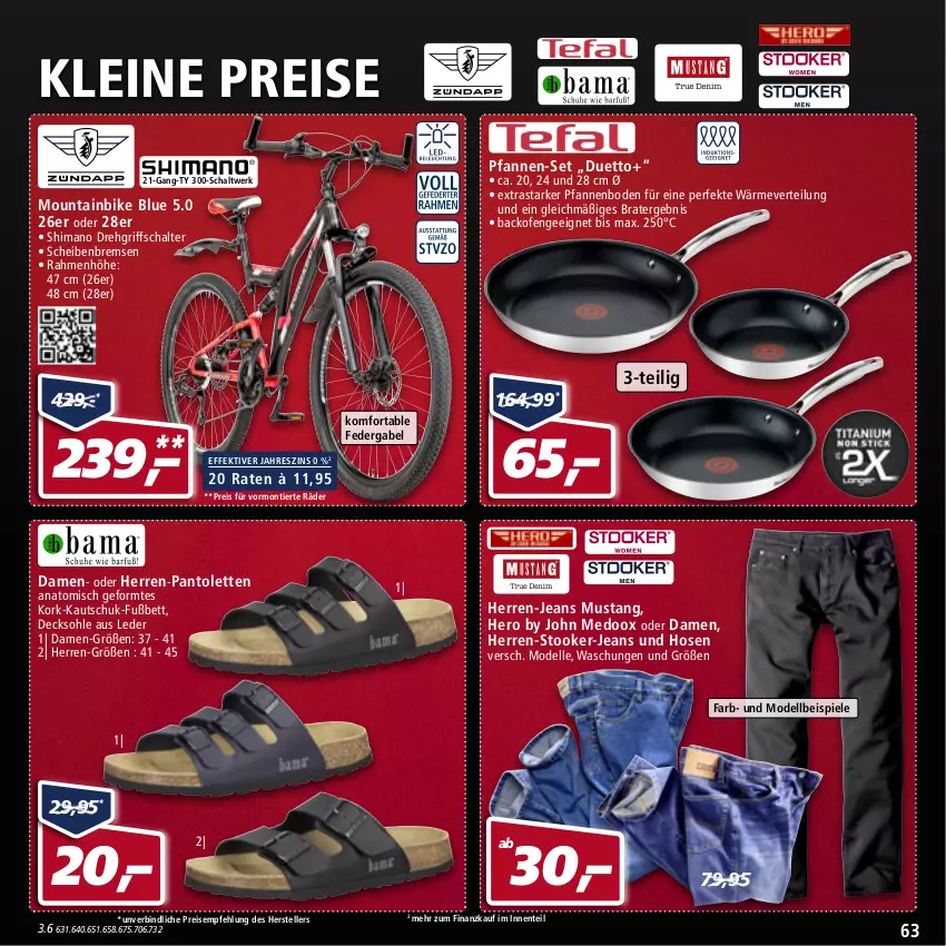 Aktueller Prospekt Real - von 11.04 bis 16.04.2022 - strona 63 - produkty: backofen, bett, decksohle, dell, drehgriffschalter, eis, elle, ente, gabel, hero, herren-jeans, hose, hosen, jeans, leine, Mode, Mountainbike, mustang, Ofen, pantolette, pantoletten, pfanne, pfannen, pfannen-set, preis für vormontierte räder, reis, Schal, shimano, shimano drehgriffschalter, Spiele, teller, Ti