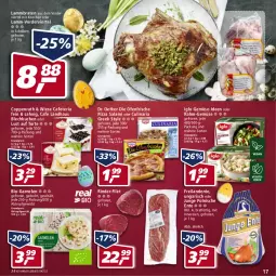 Gazetka promocyjna Real - Gazetka - ważna od 16.04 do 16.04.2022 - strona 17 - produkty: bio, braten, Café Landhaus, coppenrath, culinaria, die ofenfrische, Dr. Oetker, eis, ente, filet, garnelen, iglo, kuchen, lamm, Lust auf Torte, Ofen, pizza, rahm-gemüse, reis, Ria, rind, rinder, salami, Ti, torte