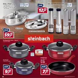 Gazetka promocyjna Real - Gazetka - ważna od 16.04 do 16.04.2022 - strona 48 - produkty: batterie, batterien, bratpfanne, decke, Deckel, geschirr, Glasdeckel, knauf, Kochtopf, pfanne, pfeffer, Pfeffermühle, rwe, salz, topf