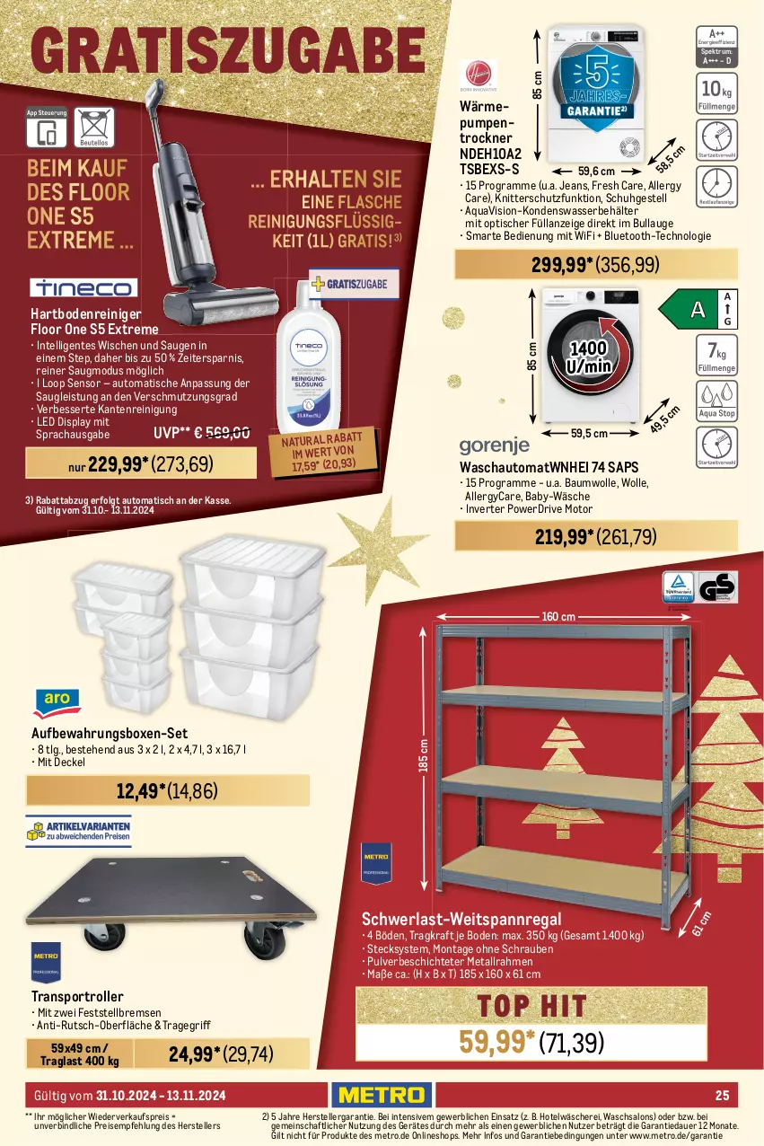 Aktueller Prospekt Metro - Food-NonFood - von 31.10 bis 13.11.2024 - strona 25 - produkty: aqua, ariel, auer, aufbewahrungsbox, auto, Bad, Badekristalle, Bau, baumwolle, Behälter, creme, decke, Deckel, eis, elle, elmex, ente, feinwaschmittel, Finish, flasche, geschirr, geschirrspülmittel, hakle, hakle toilettenpapier, Hartbodenreiniger, Intel, jeans, kneipp, kosmetik, kraft, LG, Metro, natur, natura, Palette, papier, perwoll, Pods, pril, regal, reiniger, Reinigung, reis, Roller, rum, Schere, schrauben, Softlan, Spektrum, Sport, spülmittel, teller, Ti, tisch, toilettenpapier, tragegriff, Trockner, vollwaschmittel, wärmepumpentrockner, waschmittel, wasser, wc frisch, WC Frisch Kraft Aktiv, weichspüler, wolle, zahncreme