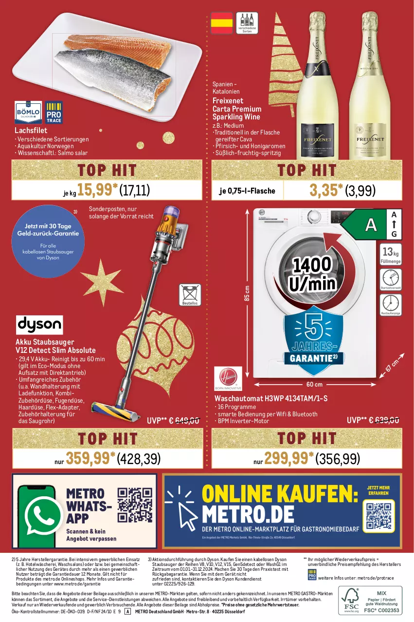 Aktueller Prospekt Metro - Food-NonFood - von 31.10 bis 13.11.2024 - strona 36 - produkty: abholpreise, adapter, akku, angebot, angebote, aqua, auer, auto, Cava, Dyson, eis, elle, filet, flasche, freixenet, frucht, honig, ilag, lachs, lachsfilet, mac, Metro, metro gastro, pfirsich, Rauch, reis, rwe, Schere, sonderposten, staubsauger, teller, Ti, Tiere, wandhalterung