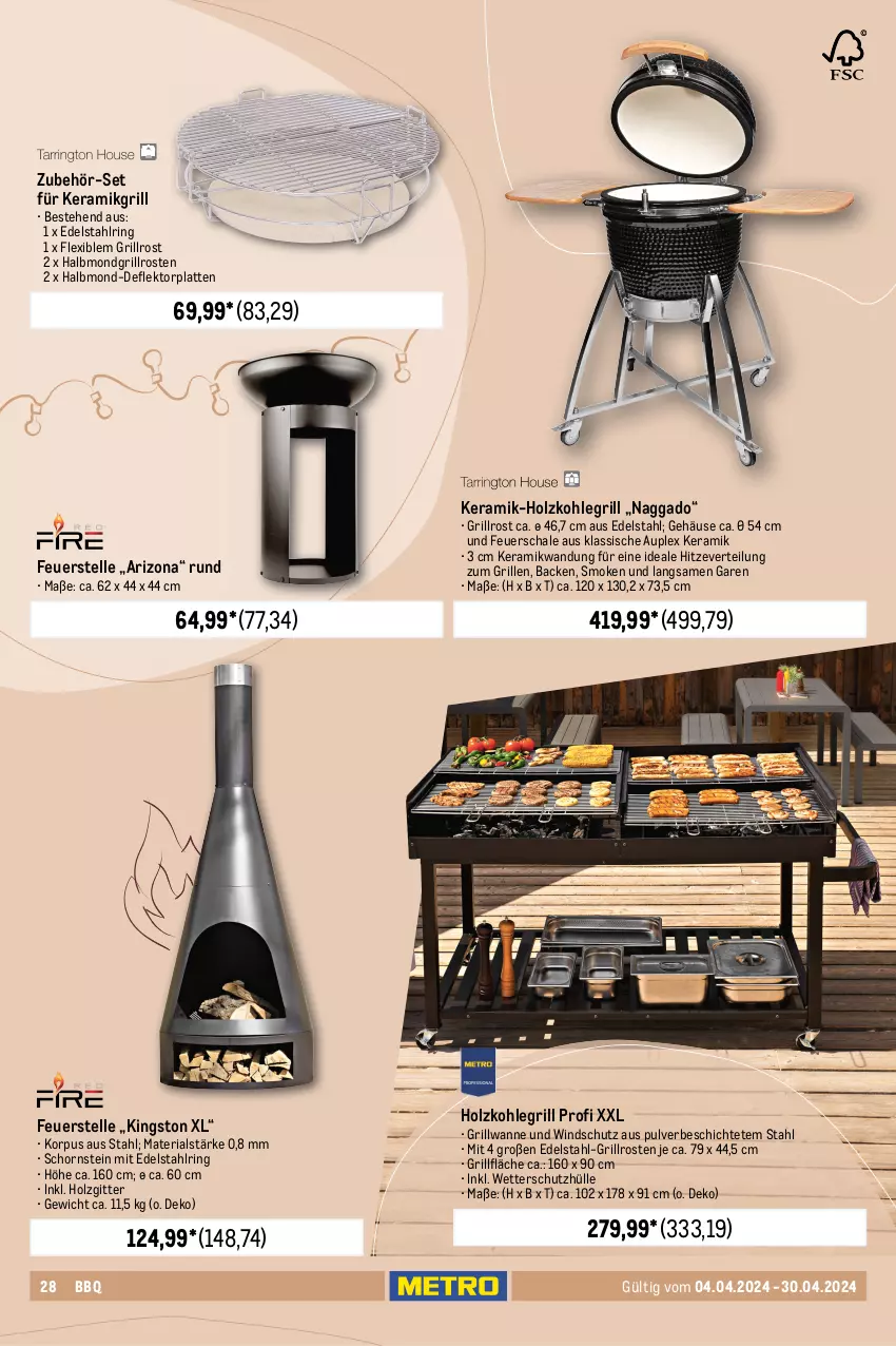 Aktueller Prospekt Metro - Outdoor & Grill - von 04.04 bis 30.04.2024 - strona 28 - produkty: anzünder, auer, beutel, briketts, edelstahl, eis, elle, feuerschale, flasche, grill, grillbriketts, grillfläche, grillrost, Holz, holzkohle, holzkohlegrill, Kamin, Kaminholz, Kingston, Kohlegrill, kokos, latte, natur, regal, reis, Ria, ring, sac, Schal, Schale, schutzhülle, teller, Ti, Wanne, Windschutz, wolle, würfel