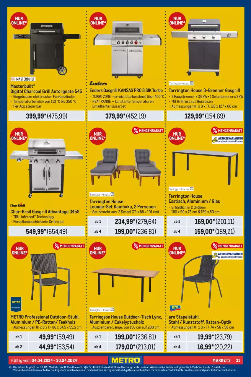 Aktueller Prospekt Metro - Outdoor & Grill - von 04.04 bis 30.04.2024 - strona 31 - produkty: Ti