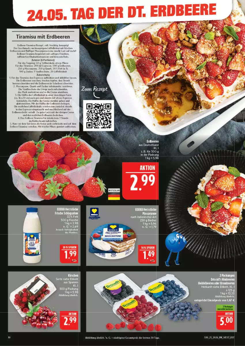 Aktueller Prospekt Marktkauf - Prospekt - von 17.05 bis 23.05.2026 - strona 10 - produkty: beere, beeren, Brühe, creme, decke, eis, elle, erdbeere, erdbeeren, espresso, frucht, früchte, früchten, keks, kekse, korn, kühlschrank, Löffel, Löffelbiskuits, mac, mascarpone, minze, quark, reis, rezept, rhabarber, saft, Schrank, Ti, tiramisu, tisch, vanille, ZTE, zucker