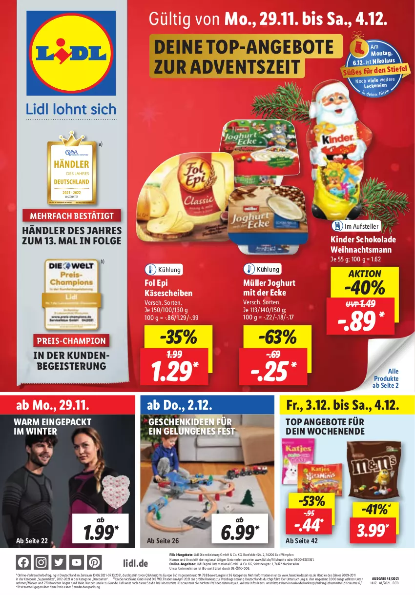 Aktueller Prospekt Lidl - Aktionsprospekt - von 29.11 bis 04.12.2021 - strona 1