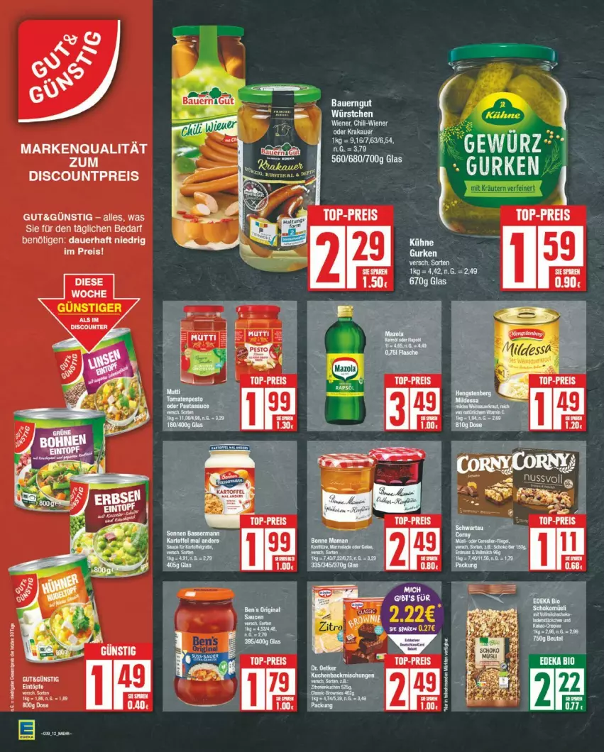 Aktueller Prospekt Edeka - Prospekte - von 23.09 bis 28.09.2024 - strona 12 - produkty: auer, Bau, Bauer, bauerngut, discount, eis, reis, Ti, top-preis, würstchen