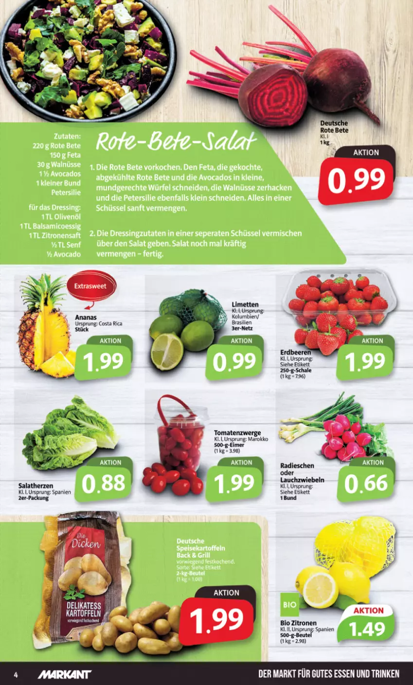 Aktueller Prospekt Markant - Prospekte - von 27.12 bis 31.12.2022 - strona 4 - produkty: ananas, bio, eimer, gutes essen, Lauchzwiebel, lauchzwiebeln, limette, limetten, Mett, metten, radieschen, rote bete, salat, salatherzen, Schal, Schale, Ti, tomate, tomaten, zitrone, zitronen, zwiebel, zwiebeln