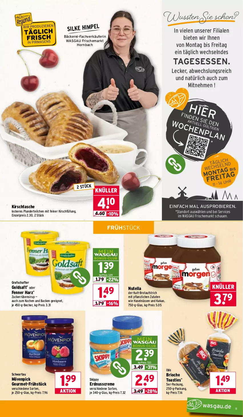 Aktueller Prospekt Wasgau - von 02.02 bis 07.02.2026 - strona 11 - produkty: asti, aufstrich, Becher, bier, Biere, brot, brotaufstrich, creme, eis, erdnuss, goldsaft, grafschafter, kakao, kirsch, mövenpick, nuss, nutella, Plunder, reis, saft, Schwartau, sirup, Tasche, Ti, toast, zucker