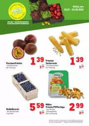 Gazetka promocyjna Metro - Obst & Gemüse Frischepreise - Gazetka - ważna od 03.08 do 03.08.2022 - strona 1 - produkty: abholpreise, angebot, angebote, beere, beeren, brut, eis, früchte, heidelbeere, heidelbeeren, ilag, korb, mais, Metro, obst, pfanne, pfannen, Pfifferlinge, Rauch, reis, rwe, Ti, und gemüse, zucker, zuckermais