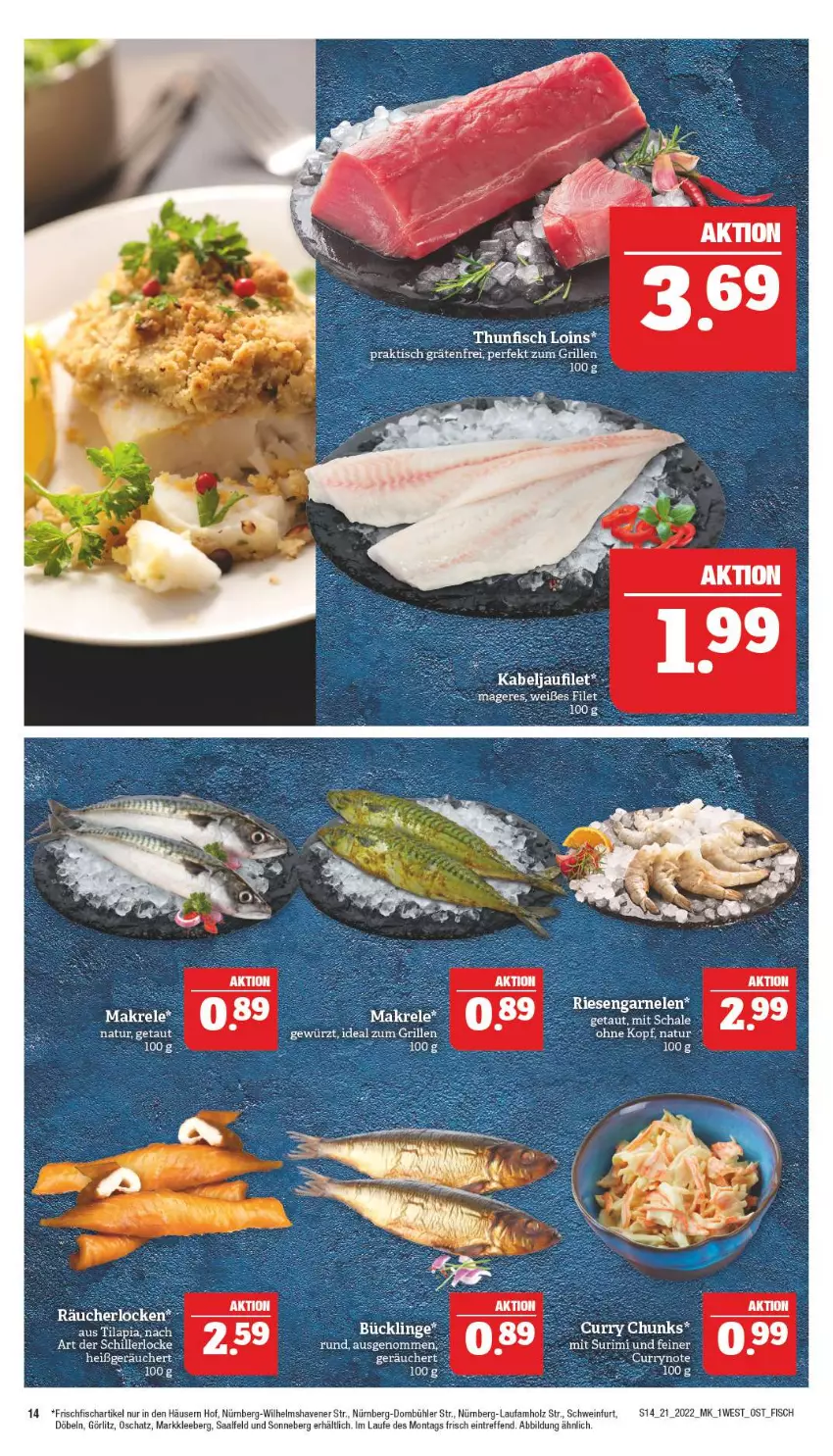 Aktueller Prospekt Marktkauf - Prospekt - von 22.05 bis 28.05.2022 - strona 14 - produkty: fisch, frischfisch, garnelen, Holz, Makrele, natur, rel, riesengarnelen, Schal, Schale, schwein, Ti, Tilapia, wein