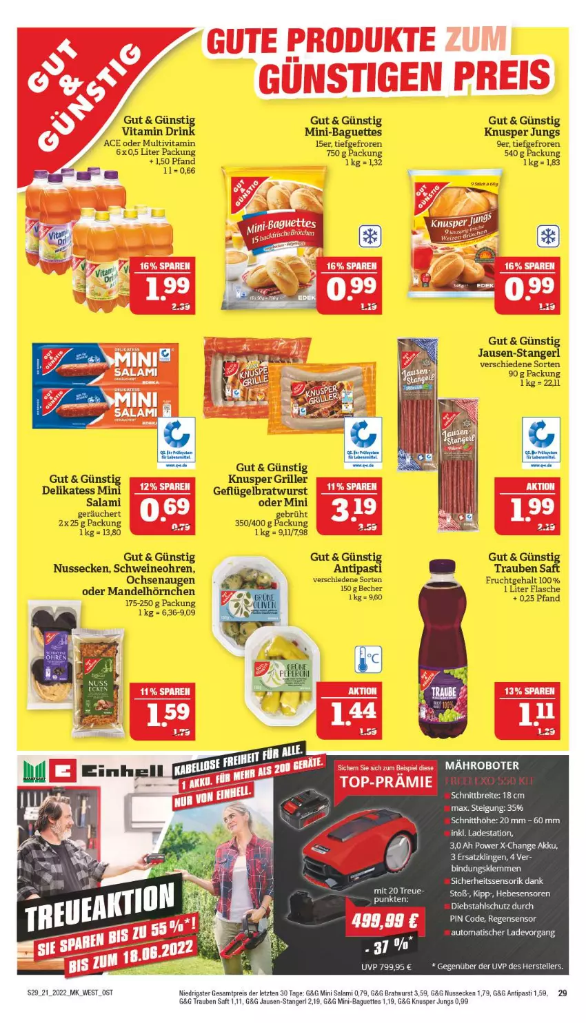 Aktueller Prospekt Marktkauf - Prospekt - von 22.05 bis 28.05.2022 - strona 29 - produkty: antipasti, asti, auto, baguette, baguettes, Becher, bratwurst, eis, elle, flasche, frucht, Geflügel, grill, hörnchen, mandel, nuss, reis, saft, salami, schwein, schweine, teller, Ti, tisch, trauben, uhr, vita, Vitamin D, wein, weine, wurst, ZTE