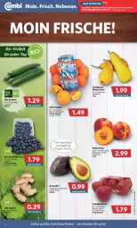 Gazetka promocyjna Combi - Prospekte - Gazetka - ważna od 02.04 do 02.04.2022 - strona 2 - produkty: angebot, angebote, avocado, avocados, beere, beeren, beutel, bio, bio gurken, eis, fleisch, gurke, gurken, heidelbeere, heidelbeeren, ingwer, Nektar, nektarinen, orange, orangen, saft, Saftorangen, Schal, Schale, tafeläpfel, Ti